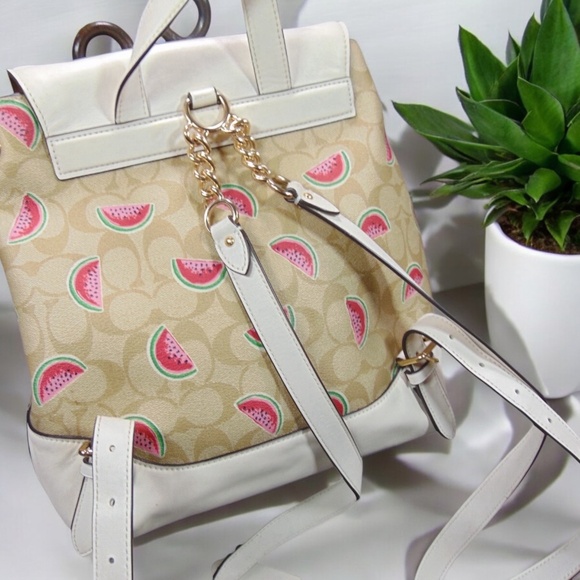 COACH Signature Watermelon Elle Backpack - Picture 3 of 8